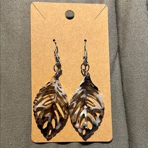 Leaf Shaped Dangle Earrings